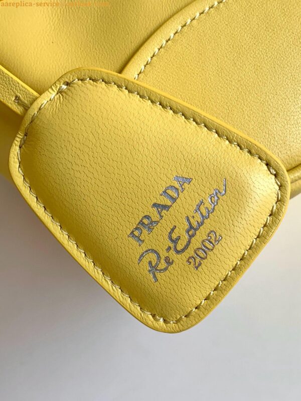 Replica Prada Moon Bag in Yellow Padded Nappa Leather 32