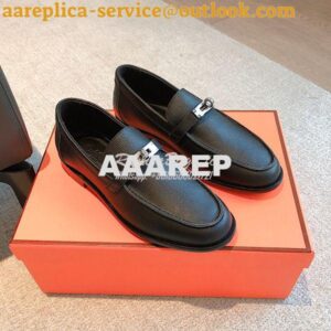 Replica Hermes Destin Loafer Epsom Leather H231065Z Black