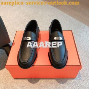 Replica Hermes Destin Loafer Epsom Leather H231065Z Black 2