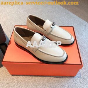 Replica Hermes Destin Loafer Epsom Leather H231065Z Blanc