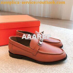 Replica Hermes Destin Loafer Epsom Leather H231065Z Rose 2