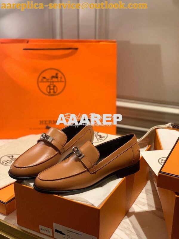 Replica Hermes Destin Loafer in calfskin with Blake stitched sole H212 4