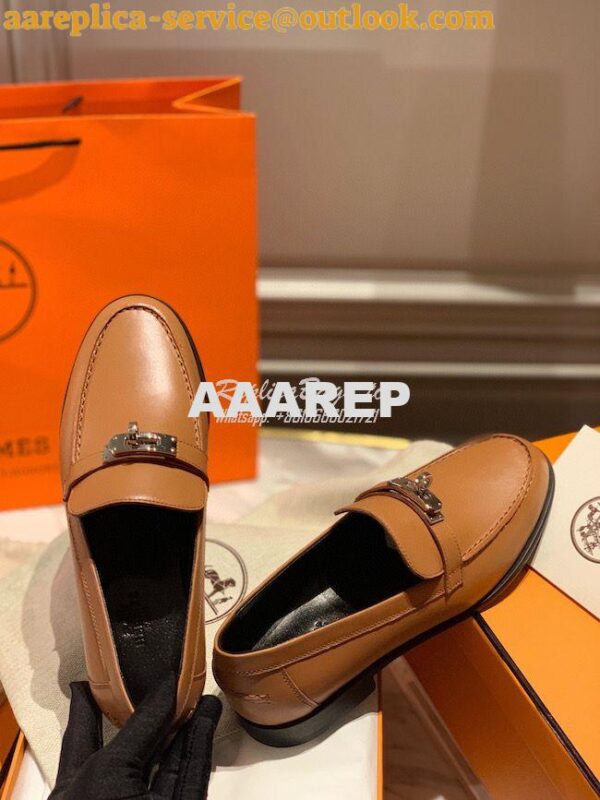 Replica Hermes Destin Loafer in calfskin with Blake stitched sole H212 7