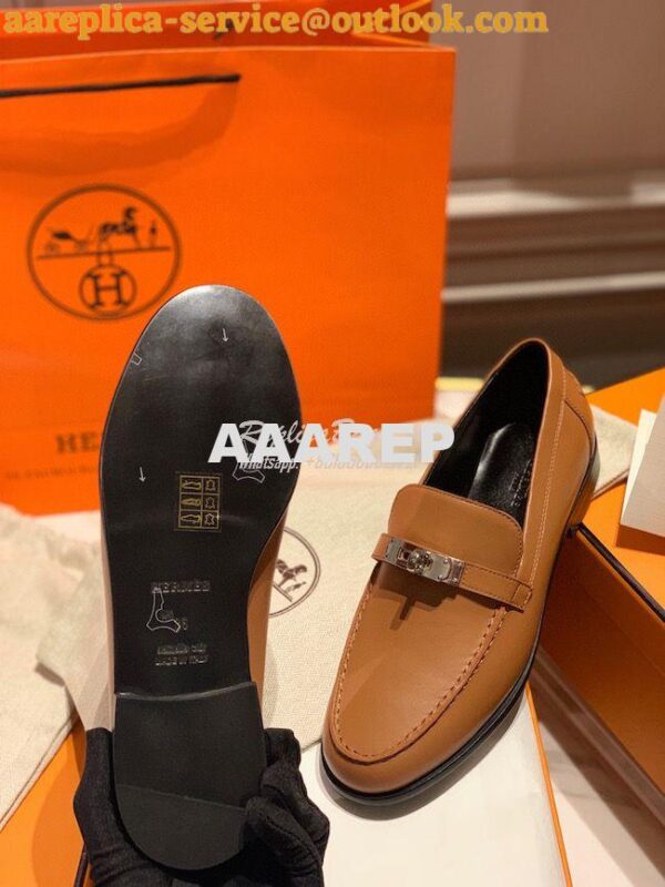 Replica Hermes Destin Loafer in calfskin with Blake stitched sole H212 11