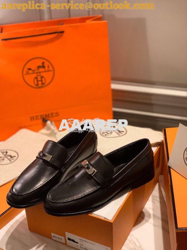 Replica Hermes Destin Loafer in calfskin with Blake stitched sole H212 5