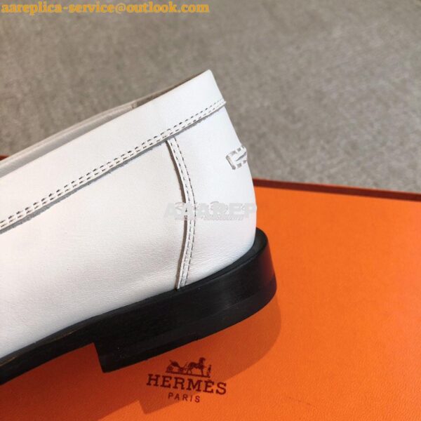 Replica Hermes Destin Loafer in fringed calfskin H241008Z Blanc 10