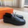 Replica Hermes Destin Loafer in fringed calfskin H241008Z Brown Blanc