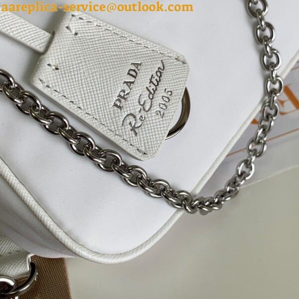 Replica Prada Re-Edition 2005 Crochet Bag in White Raffia 8