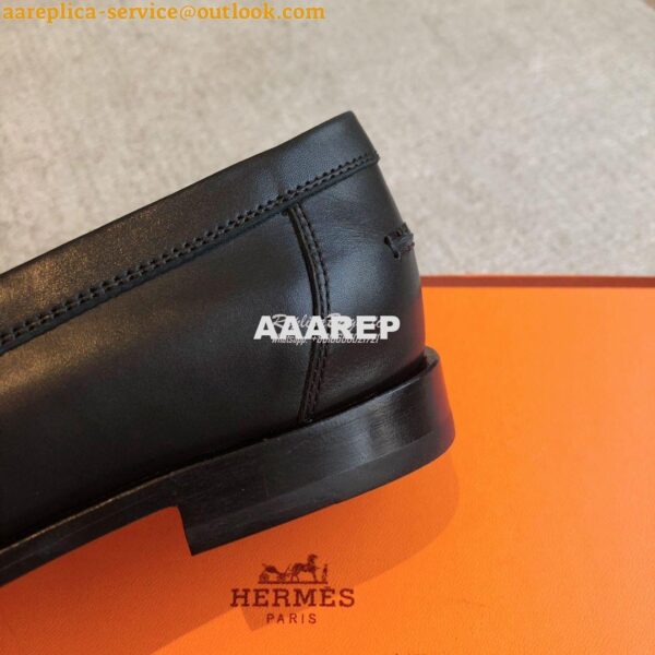 Replica Hermes Destin Loafer in fringed calfskin H241008Z Noir 10