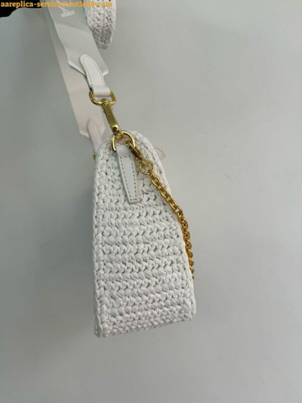 Replica Prada Re-Edition 2005 Crochet Bag in White Raffia 16