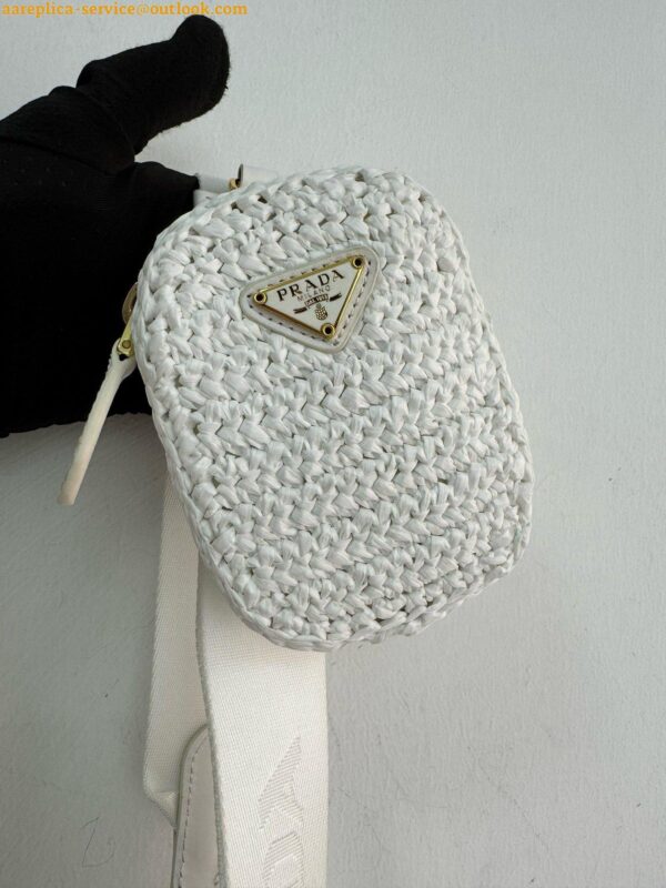 Replica Prada Re-Edition 2005 Crochet Bag in White Raffia 21