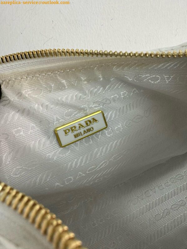 Replica Prada Re-Edition 2005 Crochet Bag in White Raffia 24