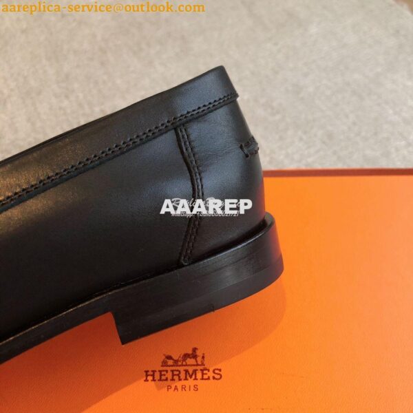 Replica Hermes Destin Loafer in fringed calfskin H241008Z Noir Blanc 11