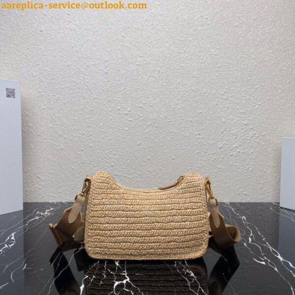 Replica Prada Re-Edition 2005 Shoulder Bag In Beige Raffia 16