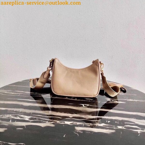 Replica Prada Re-Edition 2005 Shoulder Bag In Beige Saffiano Leather 8