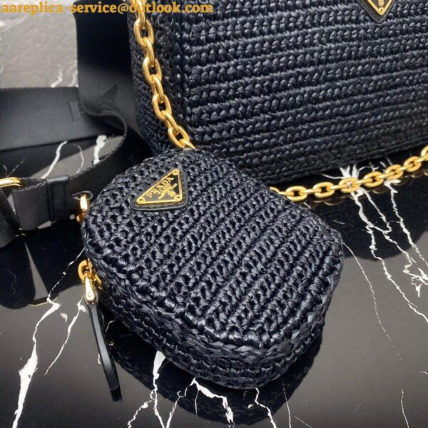 Replica Prada Re-Edition 2005 Shoulder Bag In Black Raffia 22