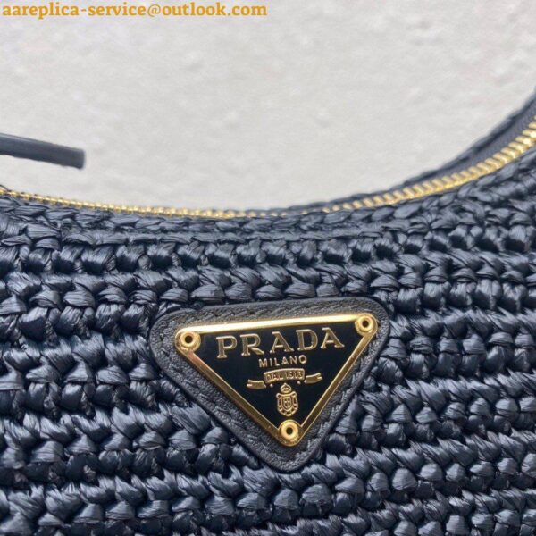 Replica Prada Re-Edition 2005 Shoulder Bag In Black Raffia 23