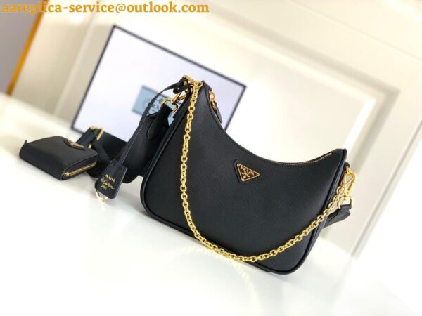 Replica Prada Re-Edition 2005 Shoulder Bag In Black Saffiano Leather