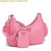 Replica Prada Re-Edition 2005 Shoulder Bag In Pink Saffiano Leather 2