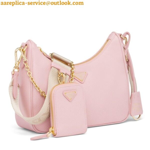 Replica Prada Re-Edition 2005 Shoulder Bag In Pink Saffiano Leather