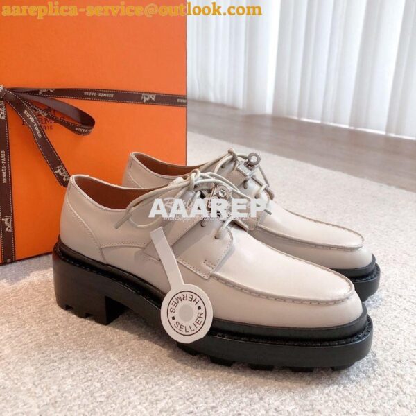 Replica Hermes First Oxford Shoes H222071Z Beige Claise 4