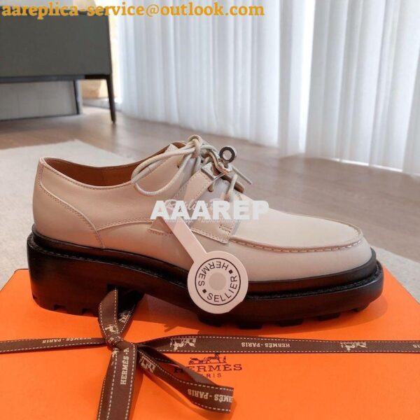 Replica Hermes First Oxford Shoes H222071Z Beige Claise 5