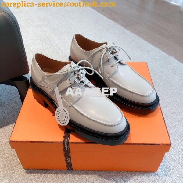 Replica Hermes First Oxford Shoes H222071Z Beige Claise 7