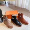 Replica Hermes Follow Ankle Boot in Heritage calfskin H222085Z Brown 2