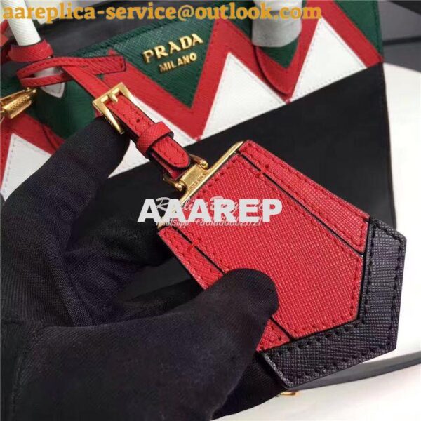 Replica prada esplanade bag 1BA046 green with red 10