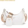 Replica Prada Re-Edition 2005 Shoulder Bag In White Saffiano Leather 2