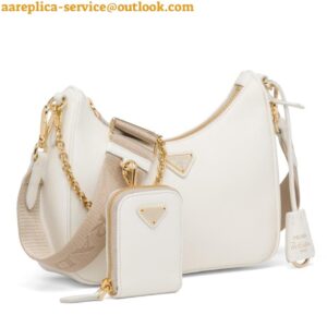 Replica Prada Re-Edition 2005 Shoulder Bag In White Saffiano Leather