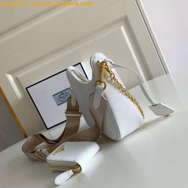 Replica Prada Re-Edition 2005 Shoulder Bag In White Saffiano Leather 6