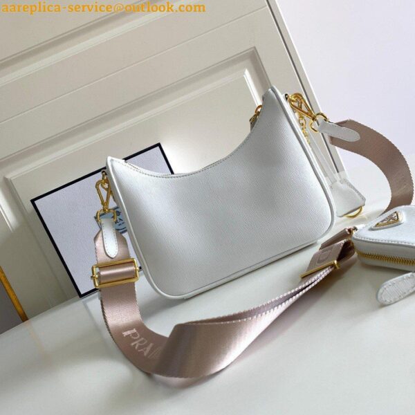 Replica Prada Re-Edition 2005 Shoulder Bag In White Saffiano Leather 7