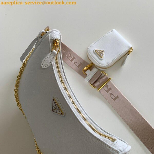 Replica Prada Re-Edition 2005 Shoulder Bag In White Saffiano Leather 12