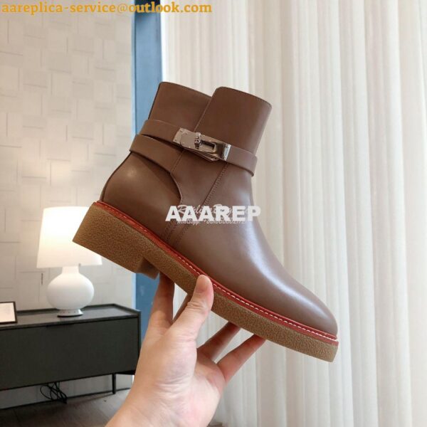 Replica Hermes Follow Ankle Boot in Heritage calfskin H222085Z Etude 4