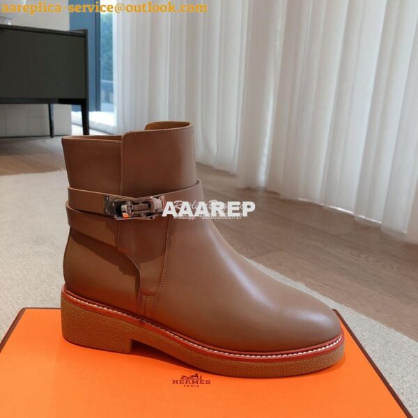 Replica Hermes Follow Ankle Boot in Heritage calfskin H222085Z Etude 6