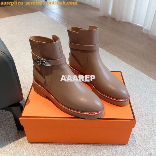 Replica Hermes Follow Ankle Boot in Heritage calfskin H222085Z Etude 7