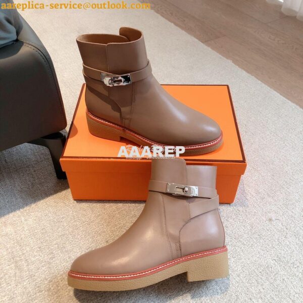 Replica Hermes Follow Ankle Boot in Heritage calfskin H222085Z Etude 9