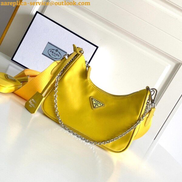 Replica Prada Re-Edition 2005 Shoulder Bag In Yellow Re-Nylon 7