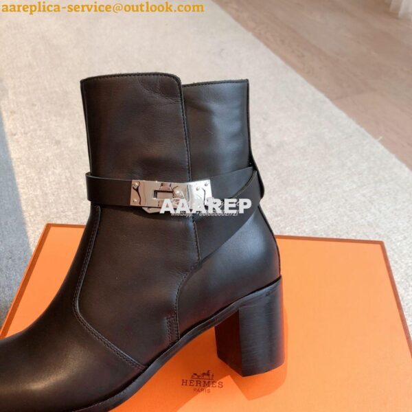 Replica Hermes Frenchie 50 Ankle Boot in Heritage calfskin H222092Z Bl 11