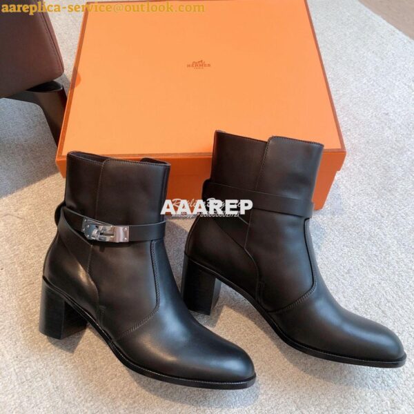 Replica Hermes Frenchie 50 Ankle Boot in Heritage calfskin H222092Z Bl 13