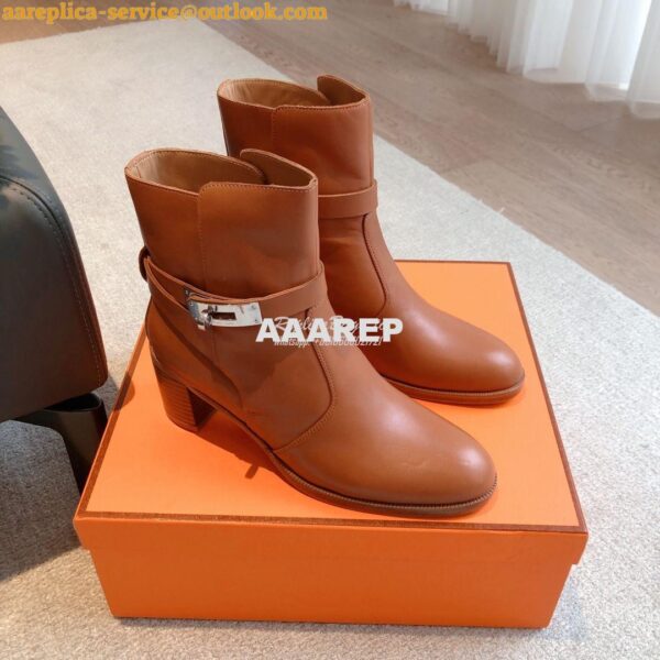 Replica Hermes Frenchie 50 Ankle Boot in Heritage calfskin H222092Z Br 6