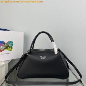 Replica Prada Supernova Medium Top Handle Bag In Black Leather 2