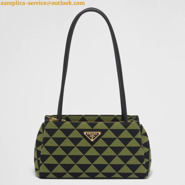 Replica Prada Supernova Small Shoulder Bag In Black/Green Fabric 3