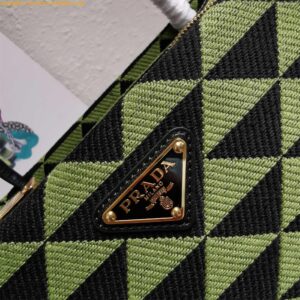 Replica Prada Supernova Small Shoulder Bag In Black/Green Fabric 2