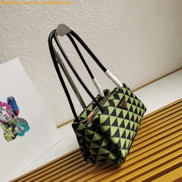 Replica Prada Supernova Small Shoulder Bag In Black/Green Fabric 9