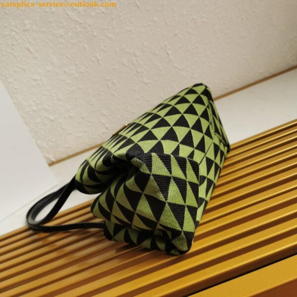 Replica Prada Supernova Small Shoulder Bag In Black/Green Fabric 10