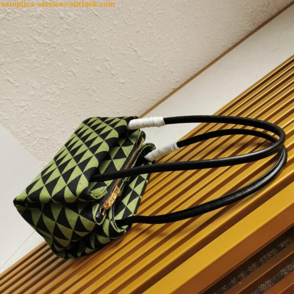 Replica Prada Supernova Small Shoulder Bag In Black/Green Fabric 11