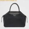 Replica Prada Supernova Small Top Handle Bag In Black Brushed Leather