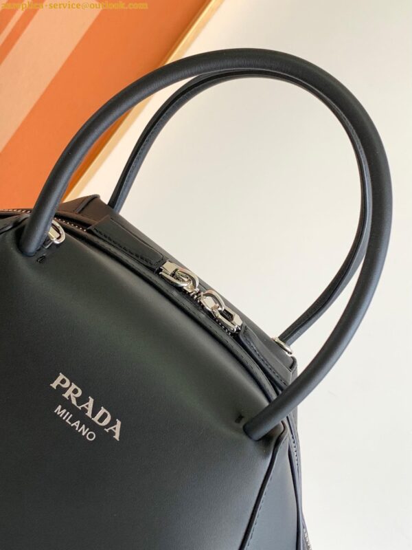 Replica Prada Supernova Small Top Handle Bag In Black Leather 13